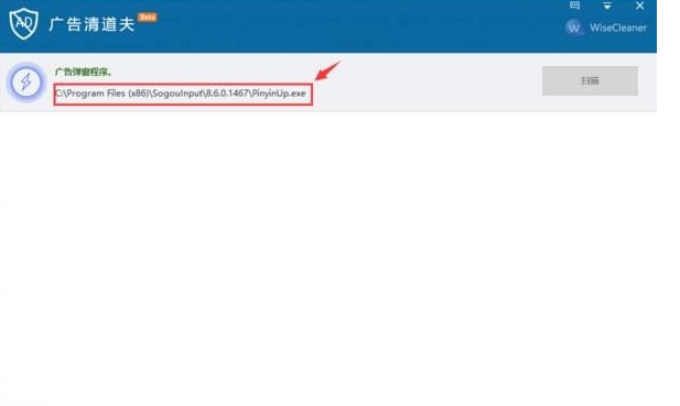 Wise AD Cleaner操作界面示意图